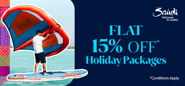 Get 15% OFF on Holiday Packages image